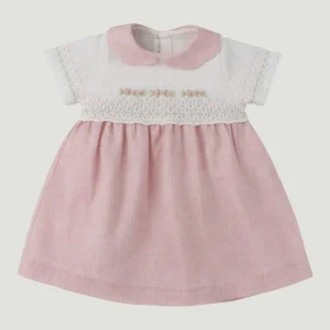 Abito Colletto Rosa Cipria