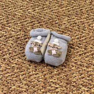 Babbucce Cerbiatto con cappellino e sciarpa Neonata GRIGIO 30577/N4