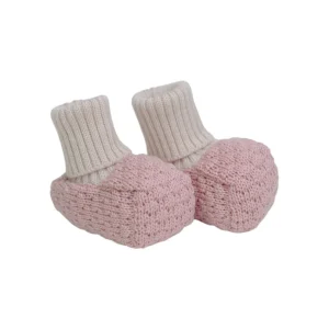 Babbucce Neonata Lana Vergine 100% Rosa Mongolfiera IN57S/R