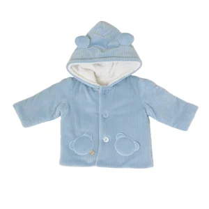 Cappottino Cappuccio Orsetto Bimbo Cotone 100% Cielo IN5940/C