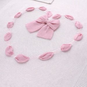 Coperta Cotone Cuore Bianco 193