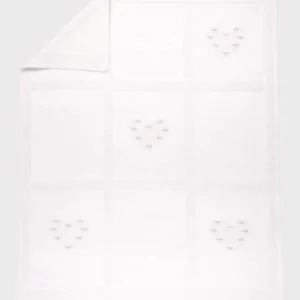 Coperta Cotone Cuoricini Bianco 196