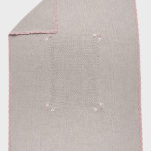 Coperta Cotone Fiori Tortora NAIME/CO-T