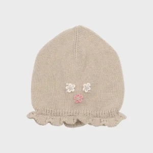 Cuffietta Cotone Ricami Tortora NAIME/CU-T