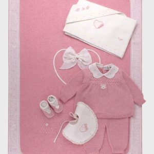 Set Nascita Cotone Rosa TAORMINA01